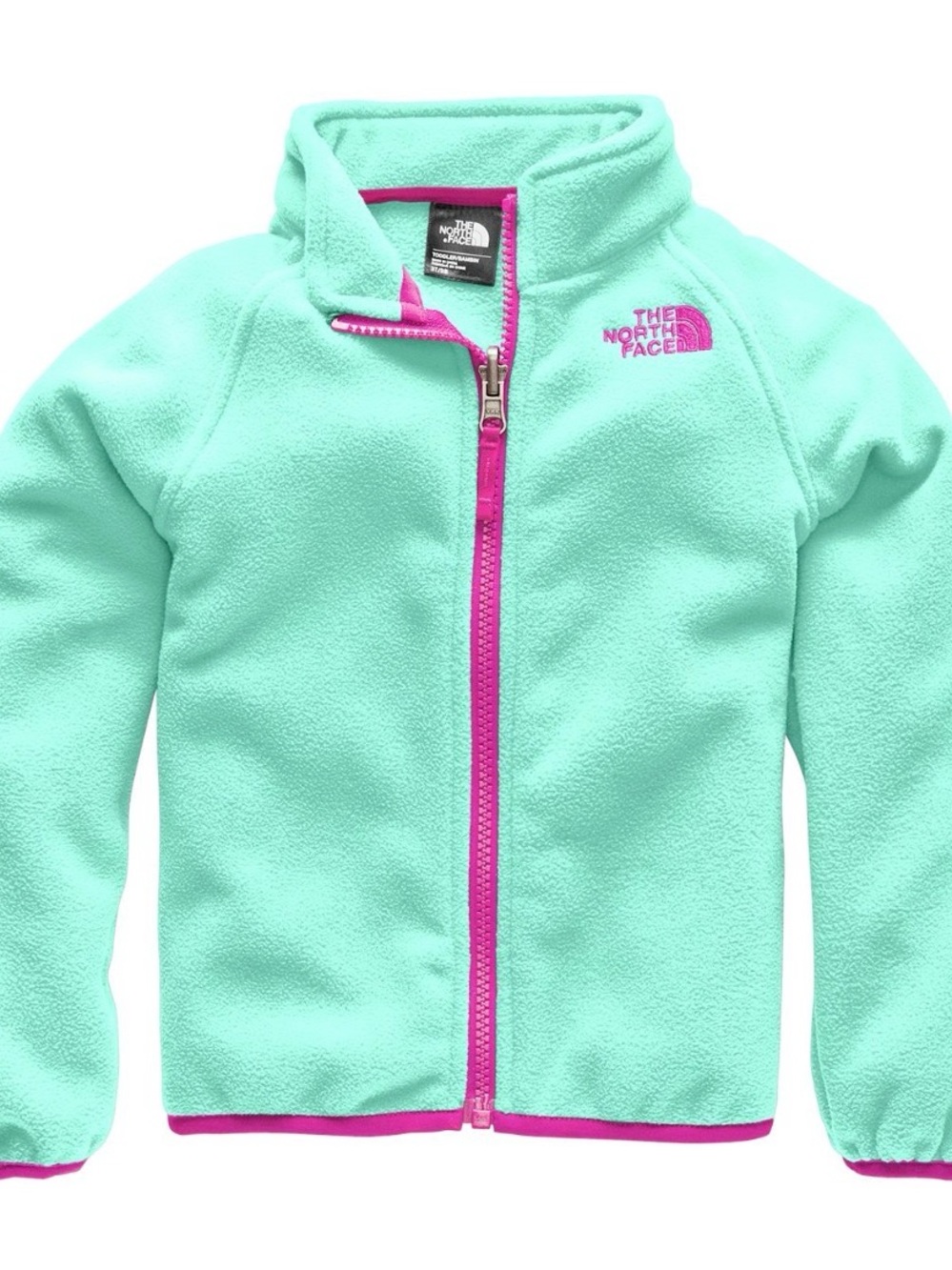 The North Face Mint Green Fleece Jacket with Pink Trim